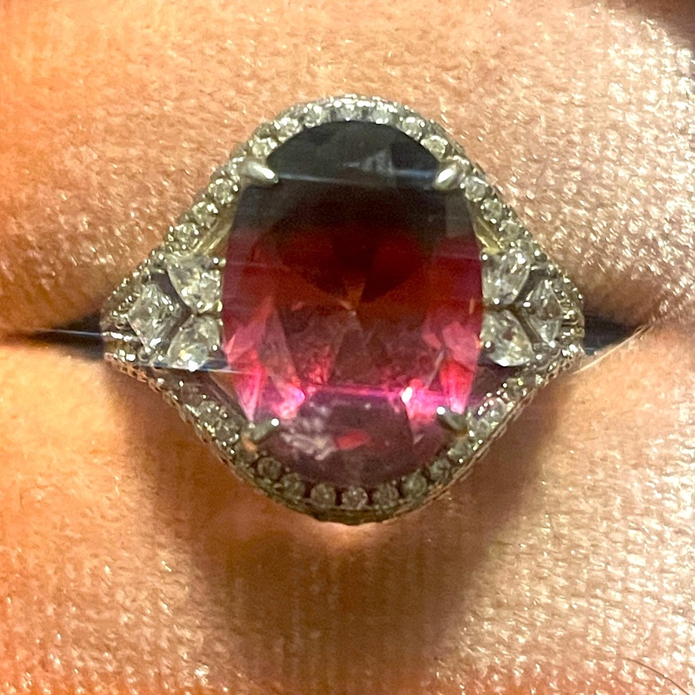 All Around Boutique AAB 925 Neapolitan Tourmaline Oval GOT SZ6 NWOT